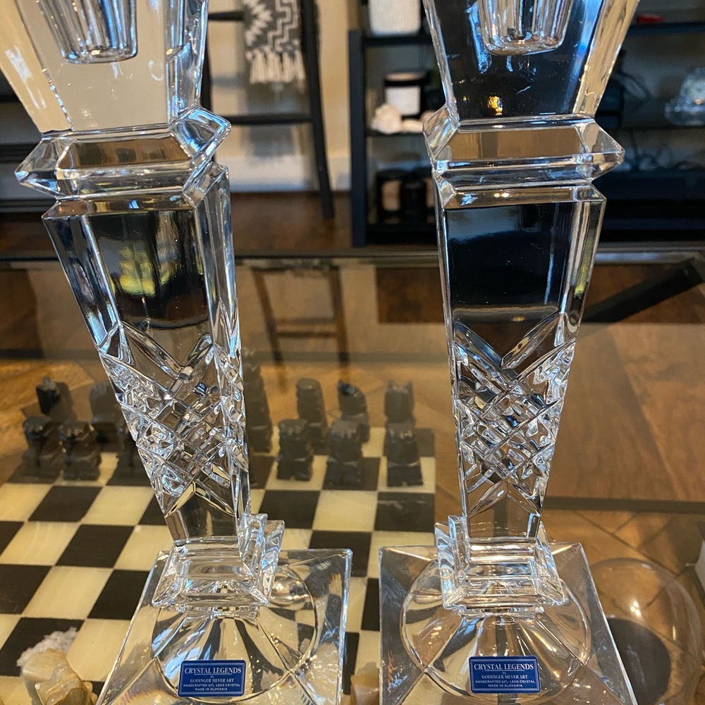 Slovakia crystal candle holders